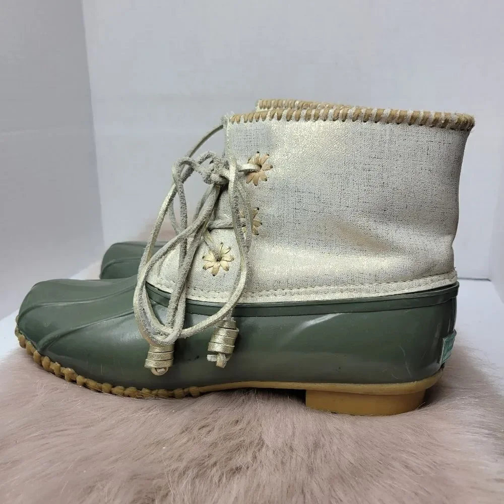 Jack Rogers Chloe Green Duck Rain Boots Size 9